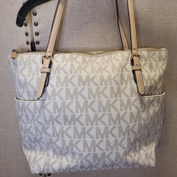 Michael Kors Cream Colored Monogram Tote - Picture 2 of 6